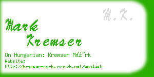 mark kremser business card